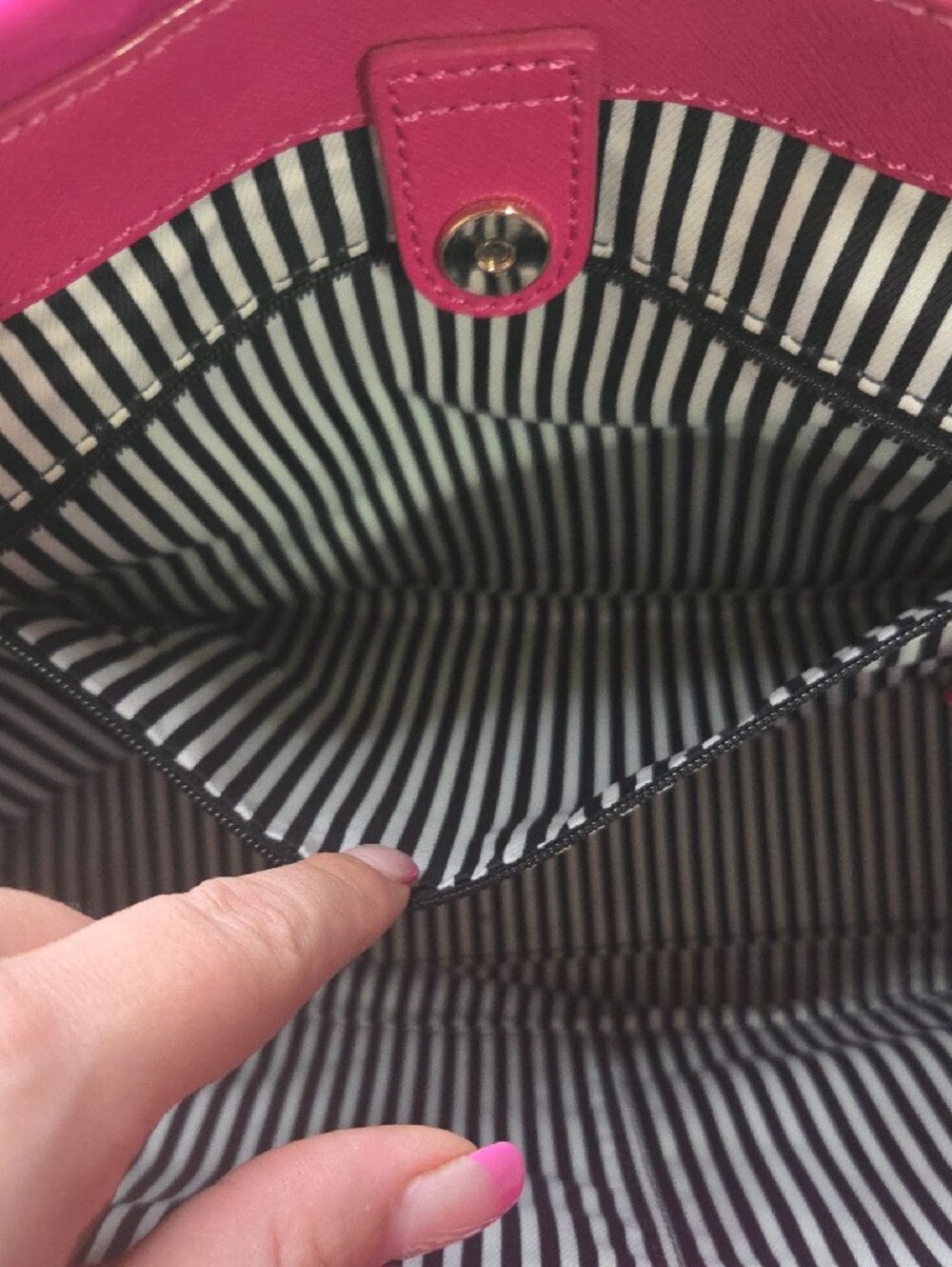 kate spade Nylon Catie hot pink tote bag - sleek everyday shoulder tote - Picture 6 of 9
